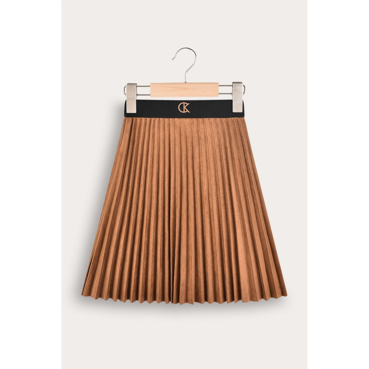 Suede Pleated Skirt