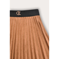 Suede Pleated Skirt