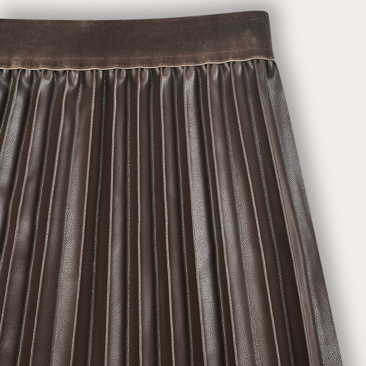 Melange Pleather Pleated Maxi Skirt