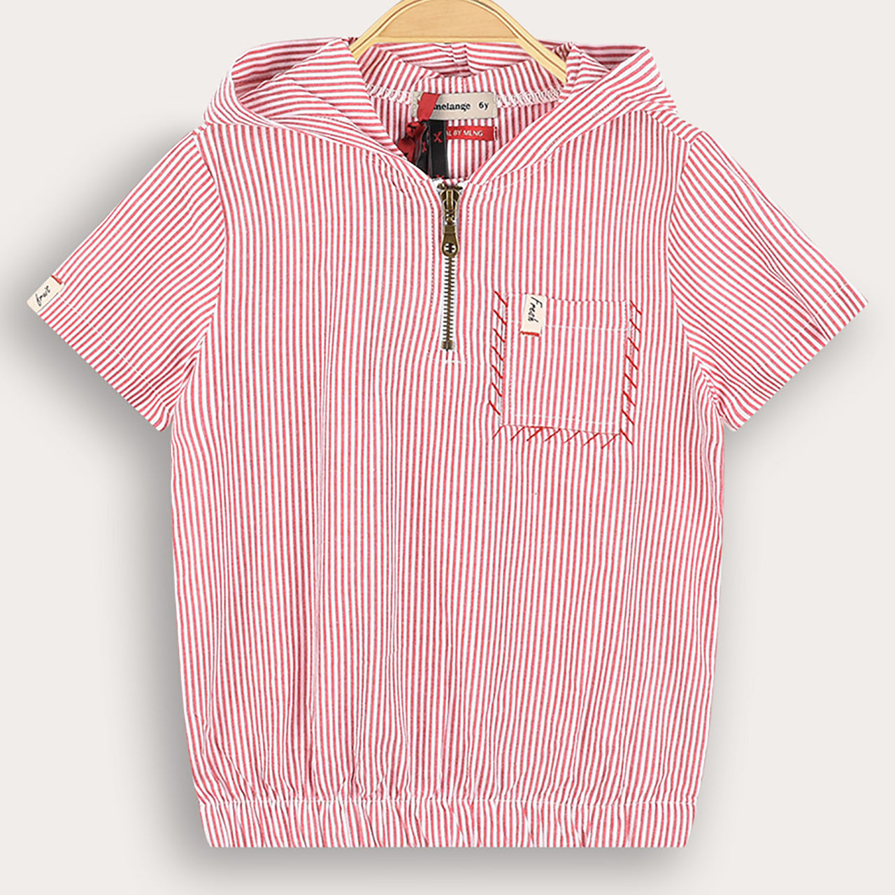 Melange Denim Stitch Top