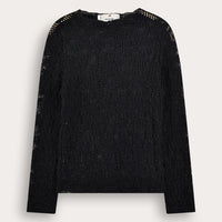 Melange Lace Turtleneck