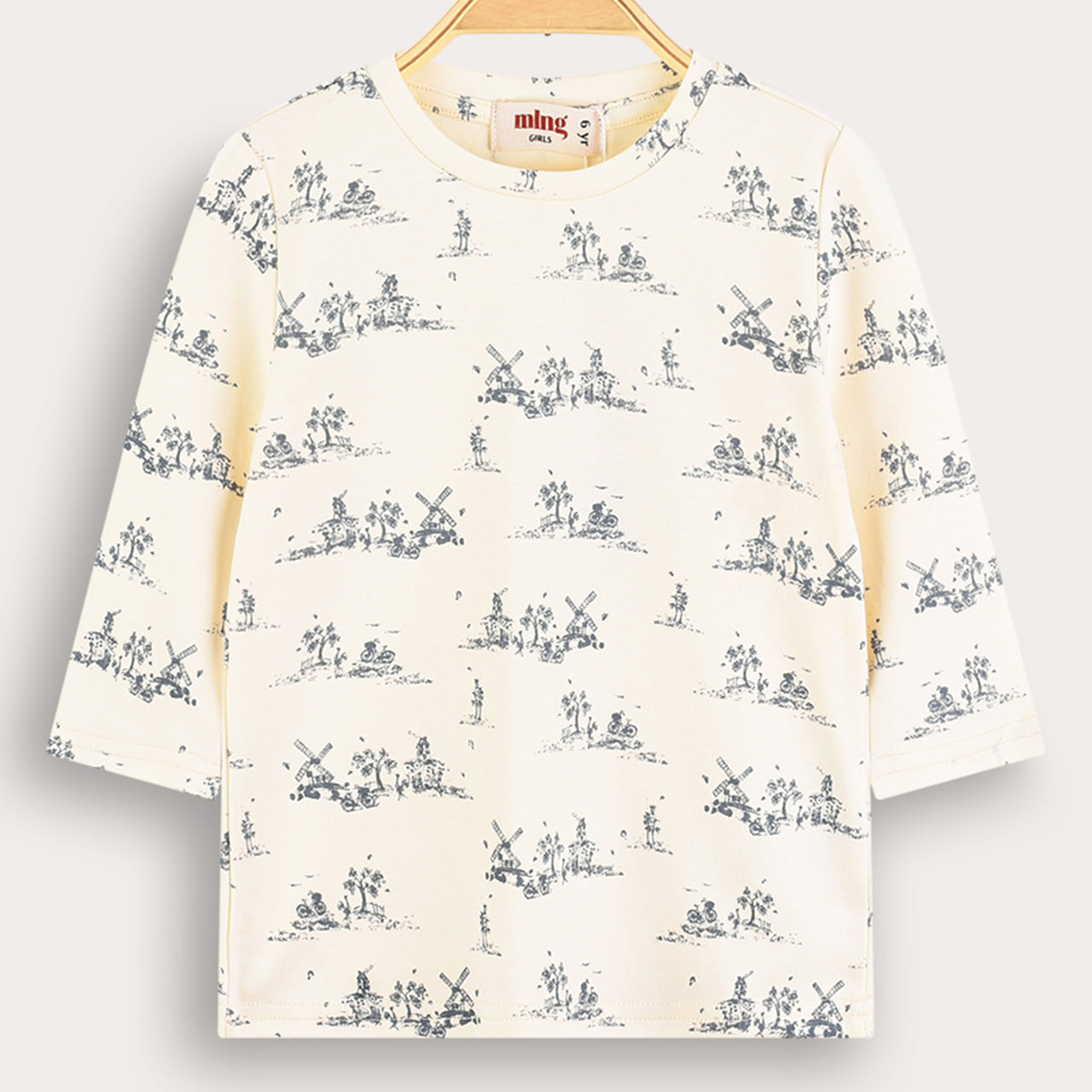 Melange Girls Print Shirt