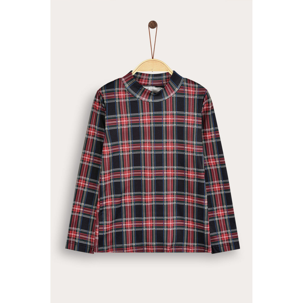 Melange Checkered Turtleneck