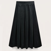 Pleated Velour Skirt