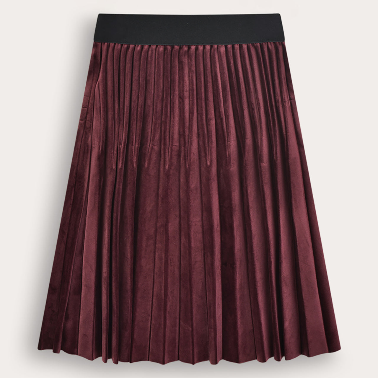 Velvet Pleated Skirt