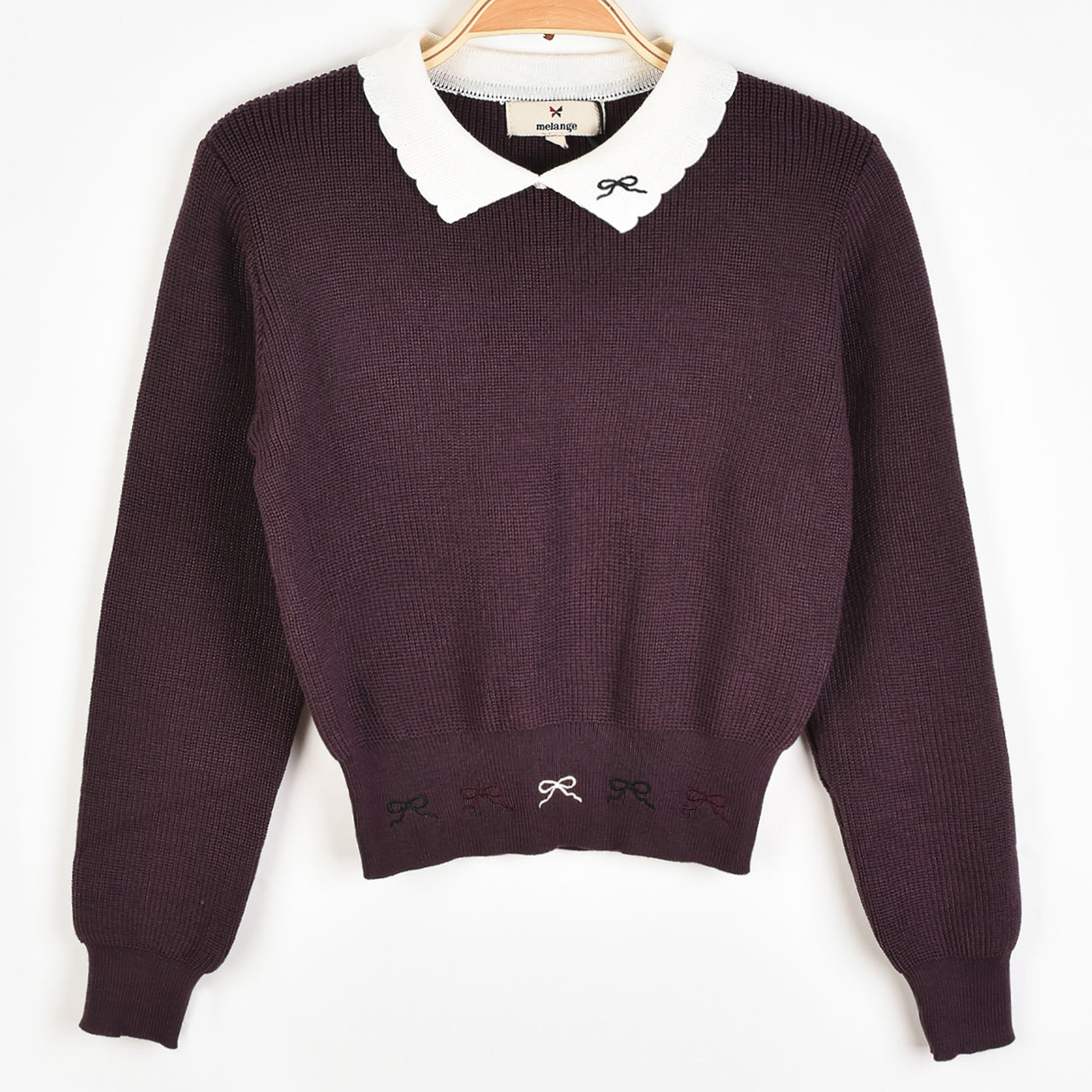 Melange Knit Blair Collar Top