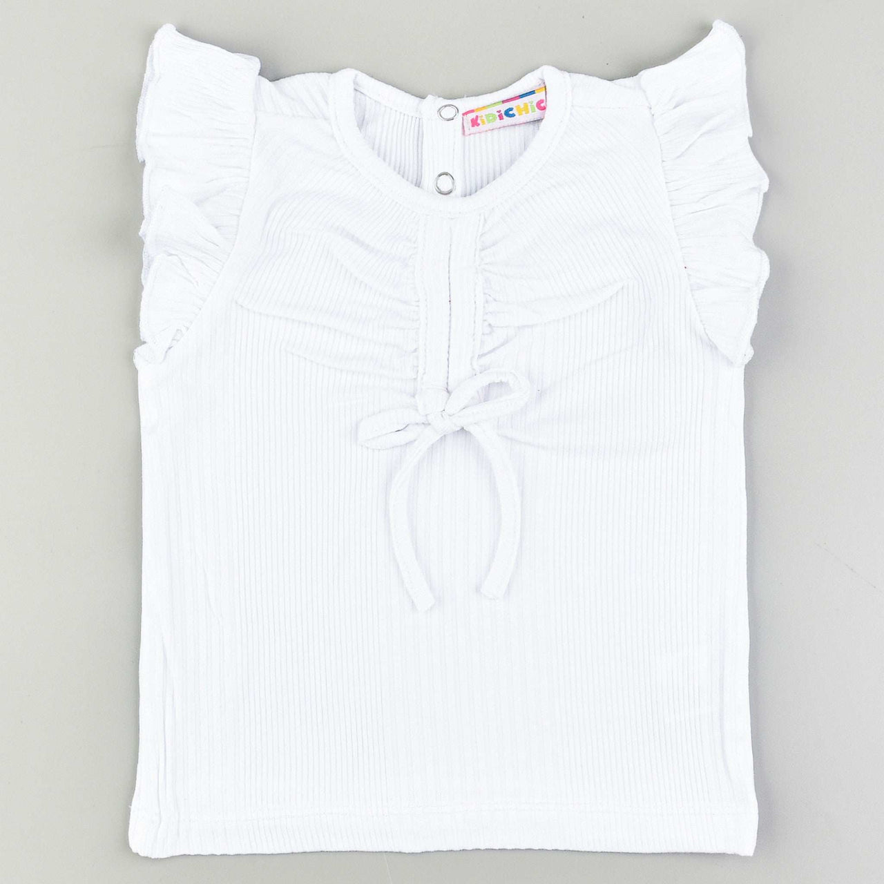 Baby Rib Ruffle Sleeve Shirt - Kidichic