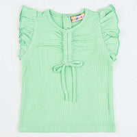 Baby Rib Ruffle Sleeve Shirt - Kidichic