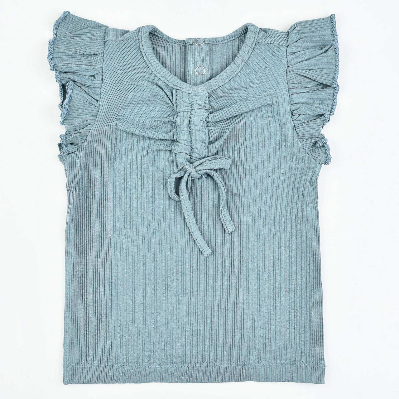 Baby Rib Ruffle Sleeve Shirt - Kidichic