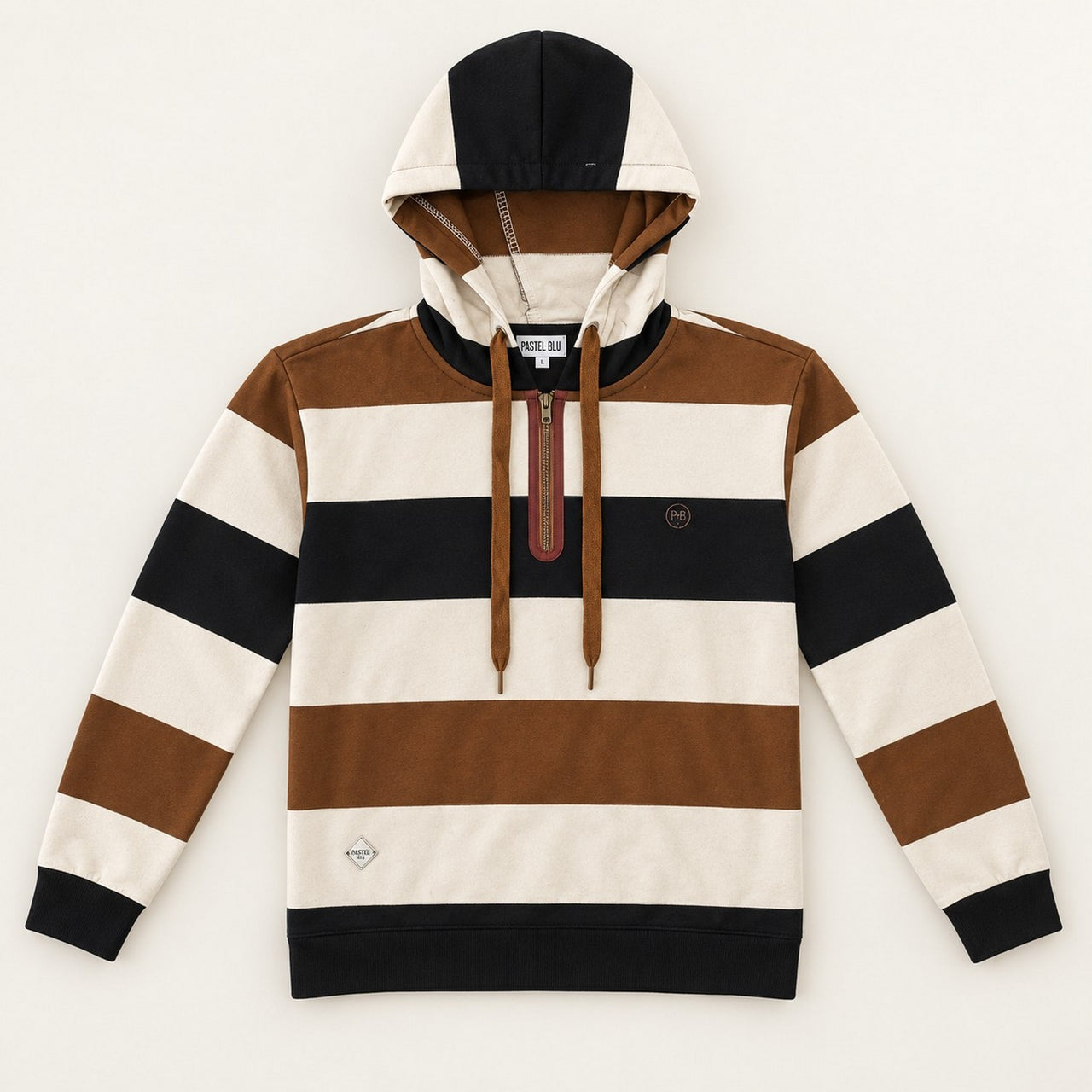 French Terry Striped Hoodie