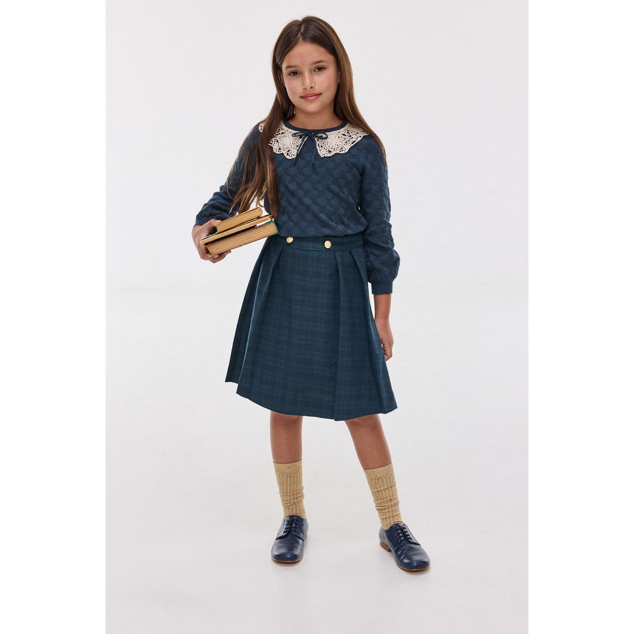 Hadas Jersey Checkered Skirt