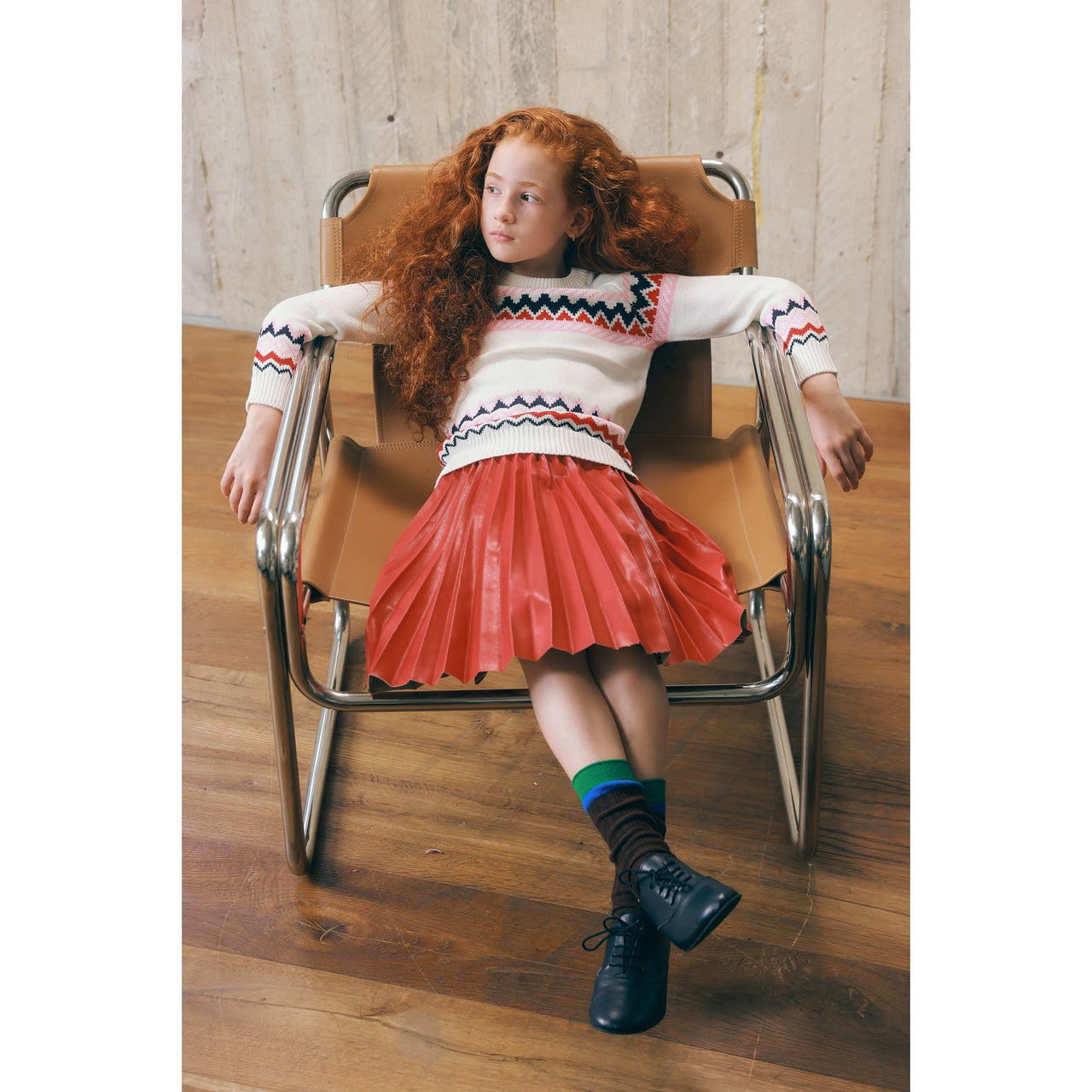 Hadas Pleated Pleather Skirt