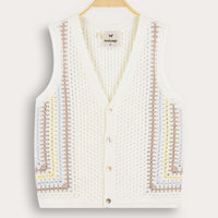 Melange Retro Crochet Vest