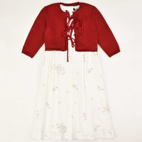 Melange Cardigan Bow Dress - Kidichic