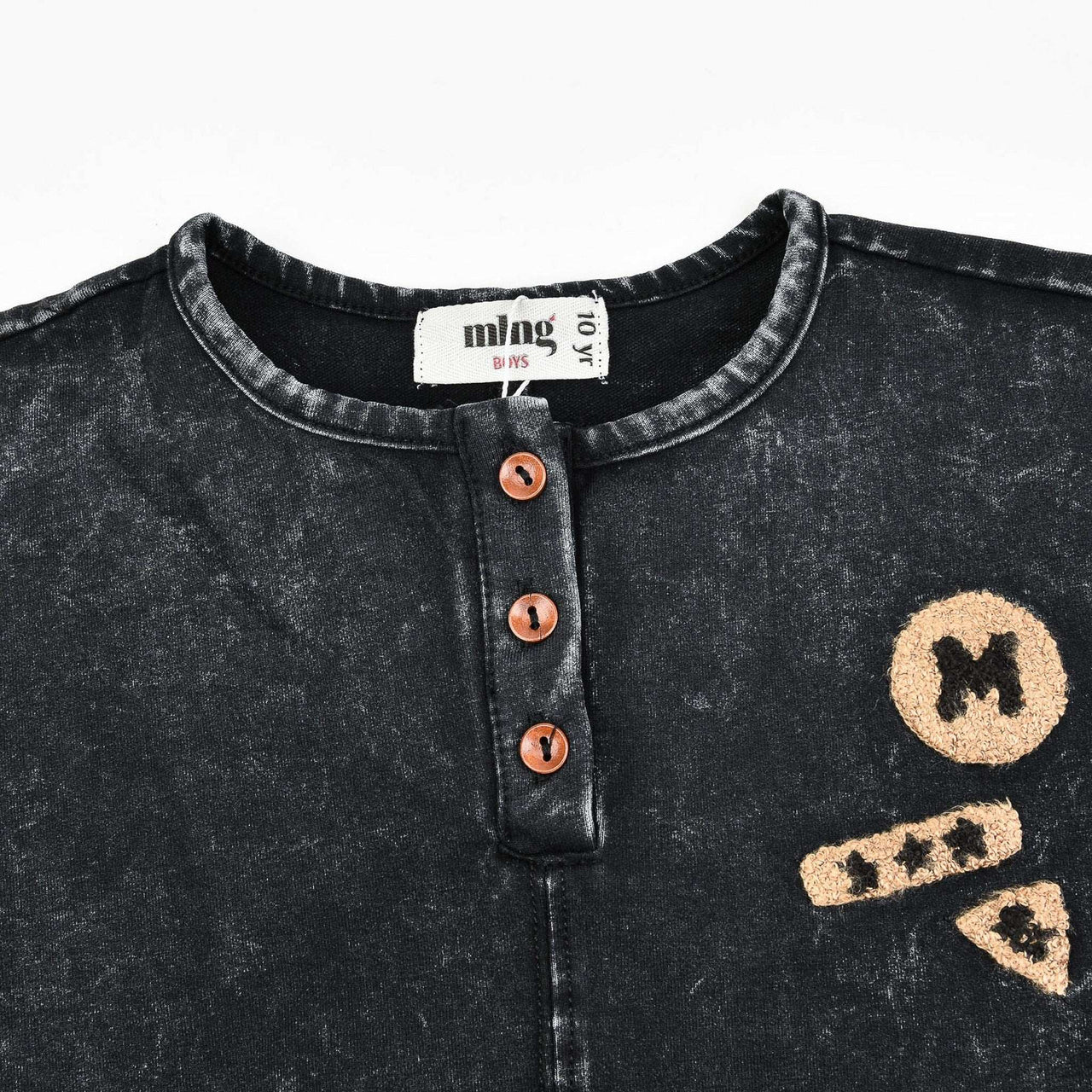 Melange Denim Boys Logo Sweater - Kidichic
