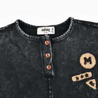 Melange Denim Boys Logo Sweater - Kidichic