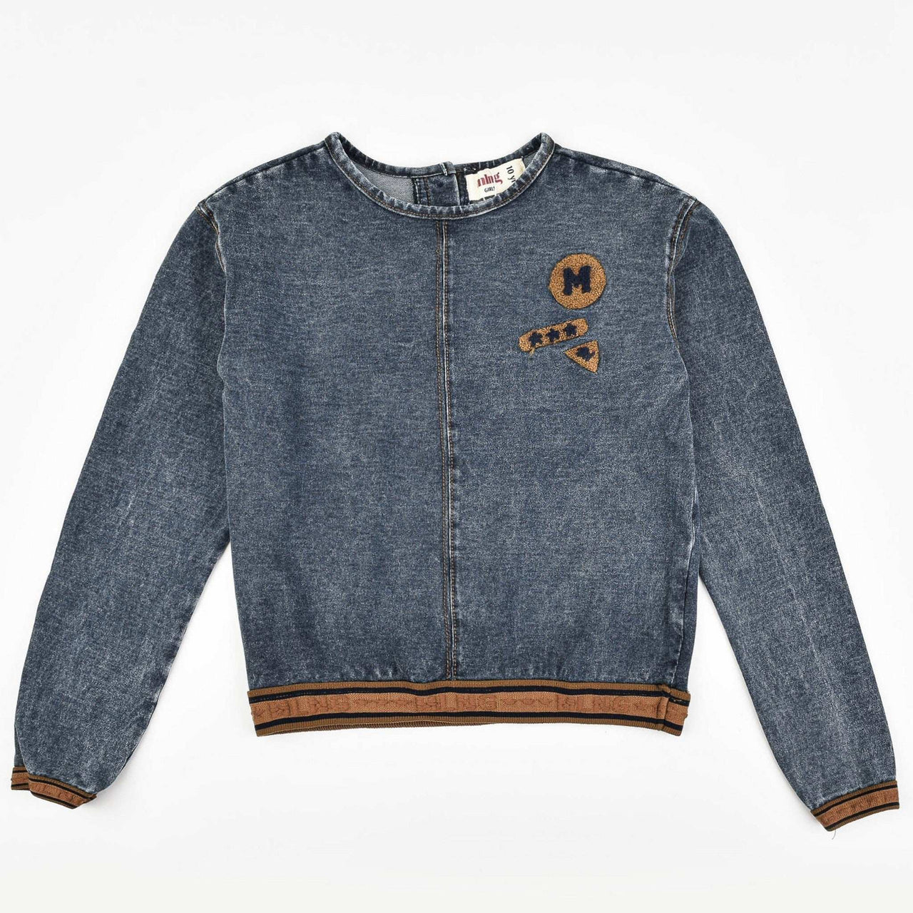 Melange Denim Logo Shirt - Kidichic