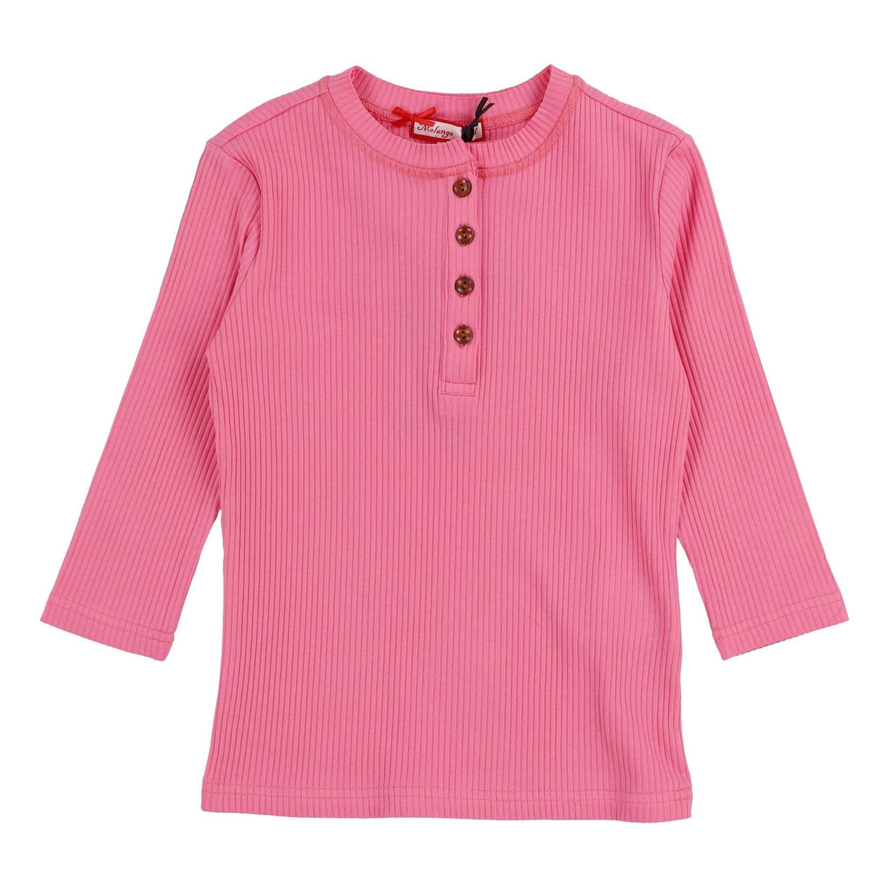 Melange Girls Basic Henley - Kidichic