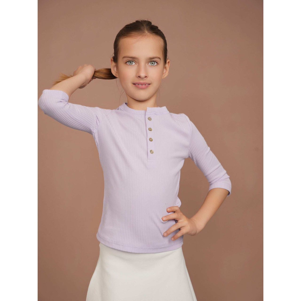 Melange Rib 3/4 Tee - Kidichic