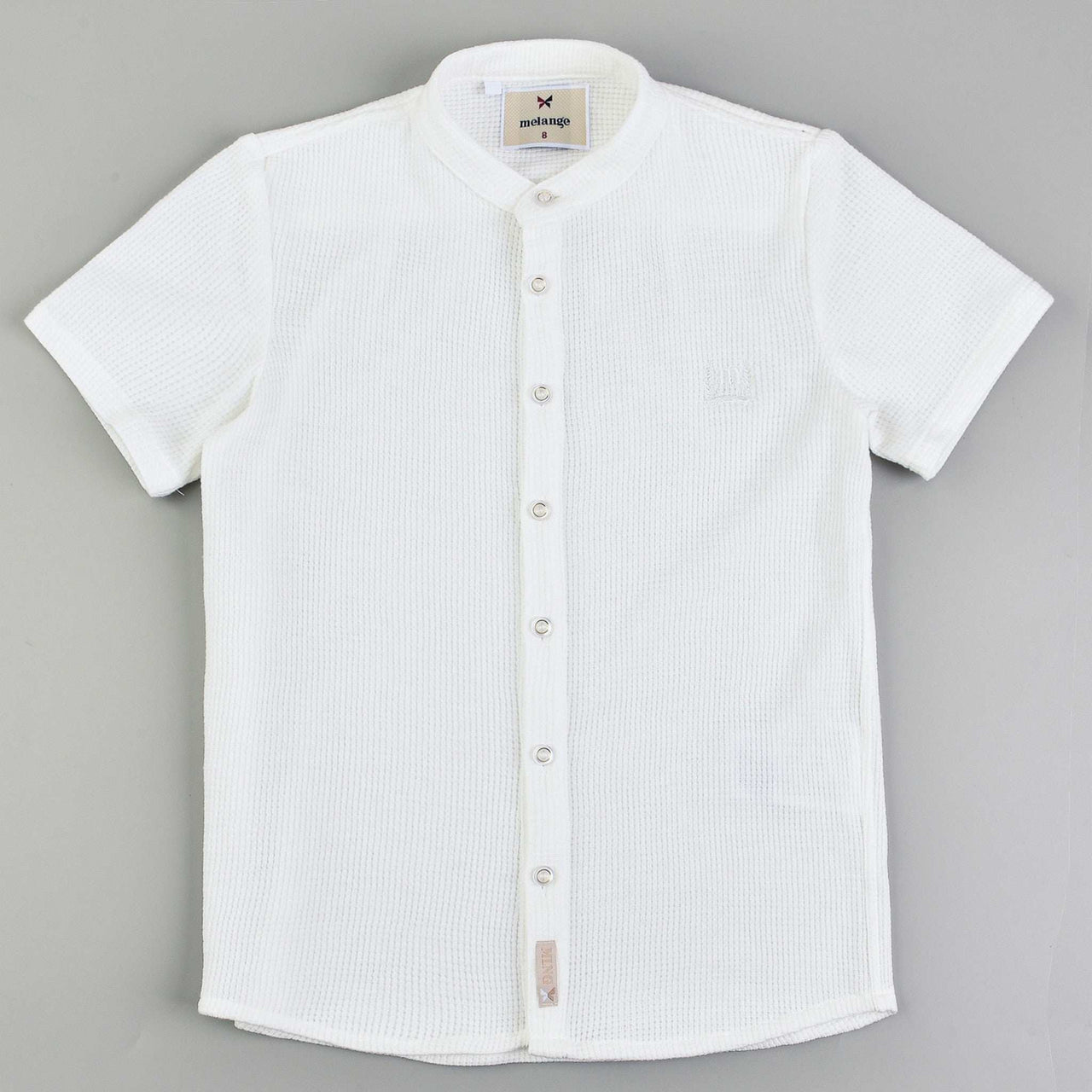 Melange S.S Soft Mandarin Shirt - Kidichic