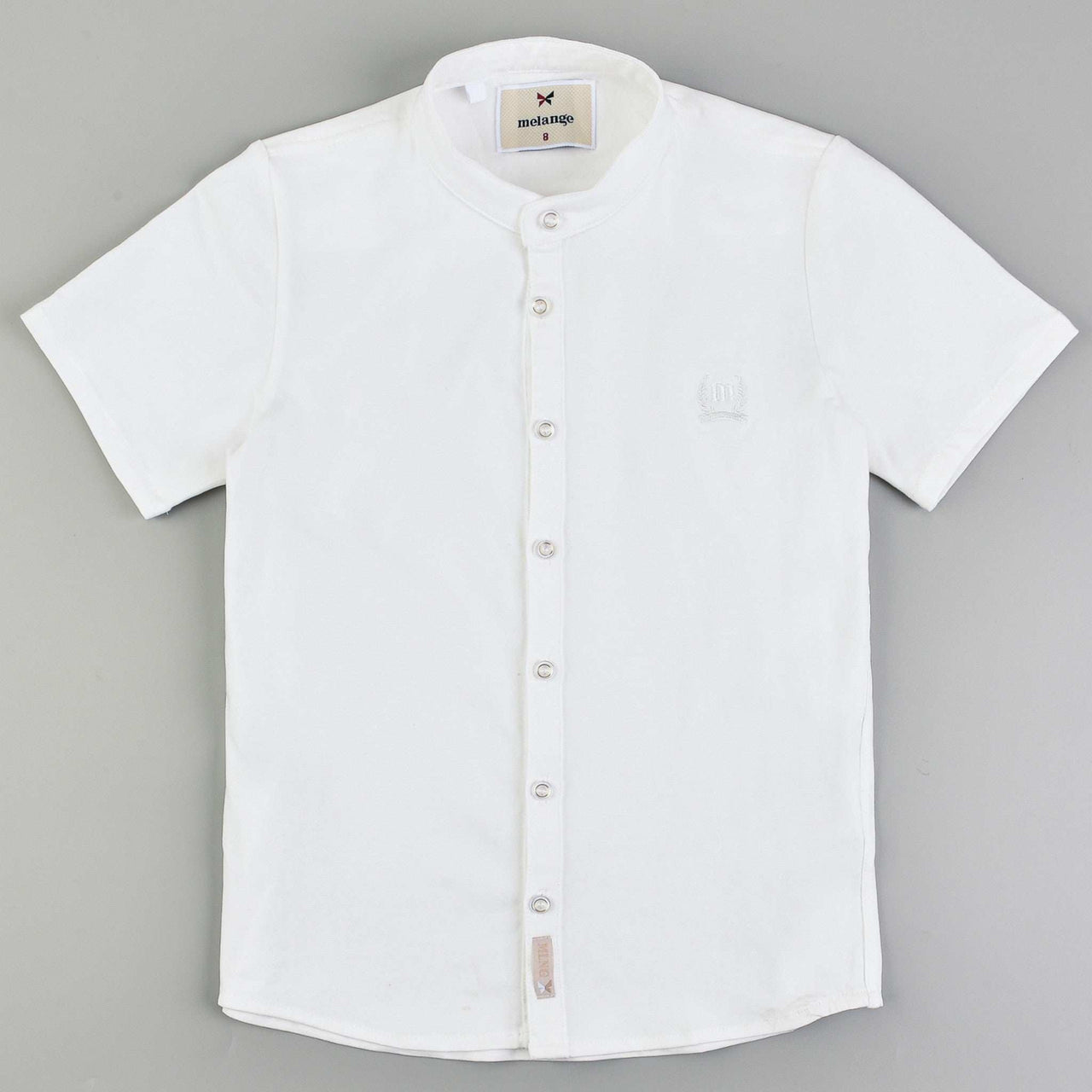 Melange S.S Soft Mandarin Shirt - Kidichic