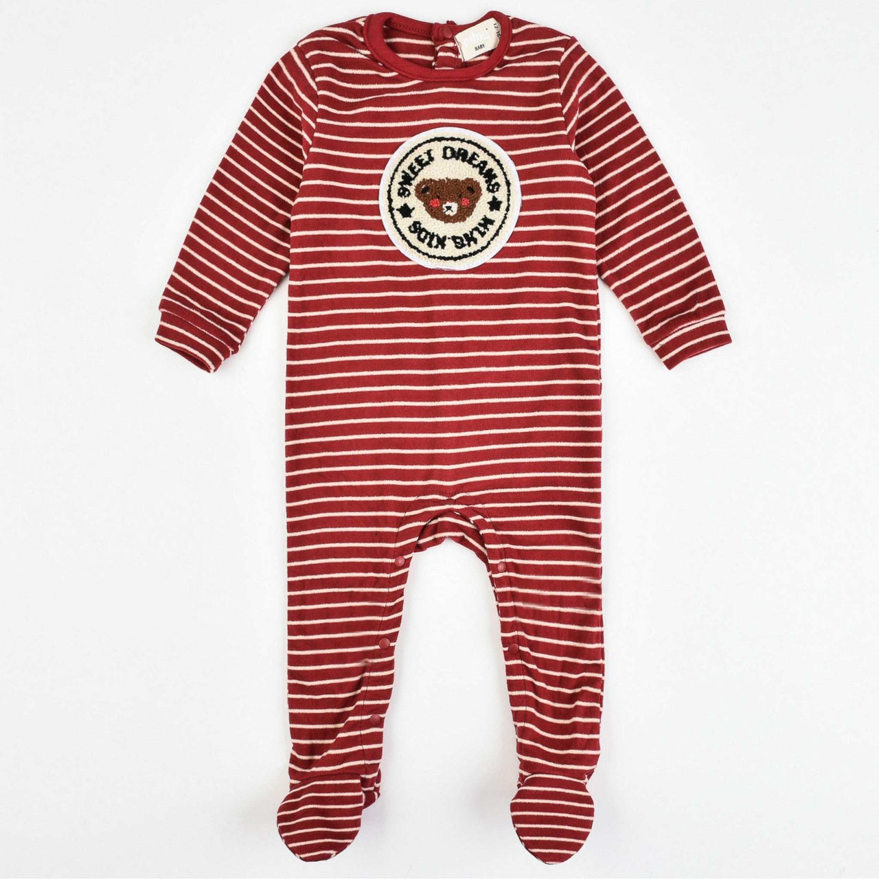 Melange Teddybear Stripes Stretchie - Kidichic