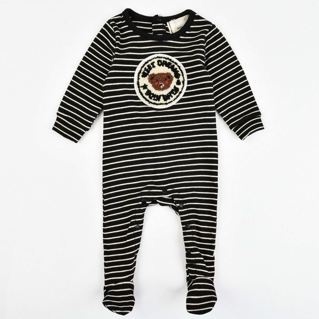 Melange Teddybear Stripes Stretchie - Kidichic