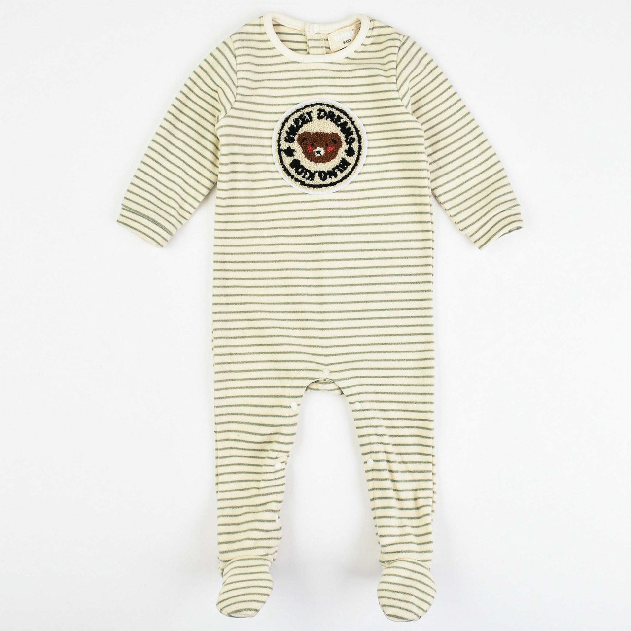 Melange Teddybear Stripes Stretchie - Kidichic