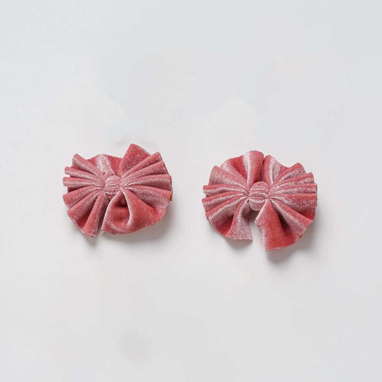 Nana 2 Pk Velvet Pleated Bow Clip - Kidichic