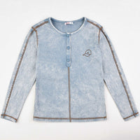 Stone Wash Girls Shirt - Kidichic