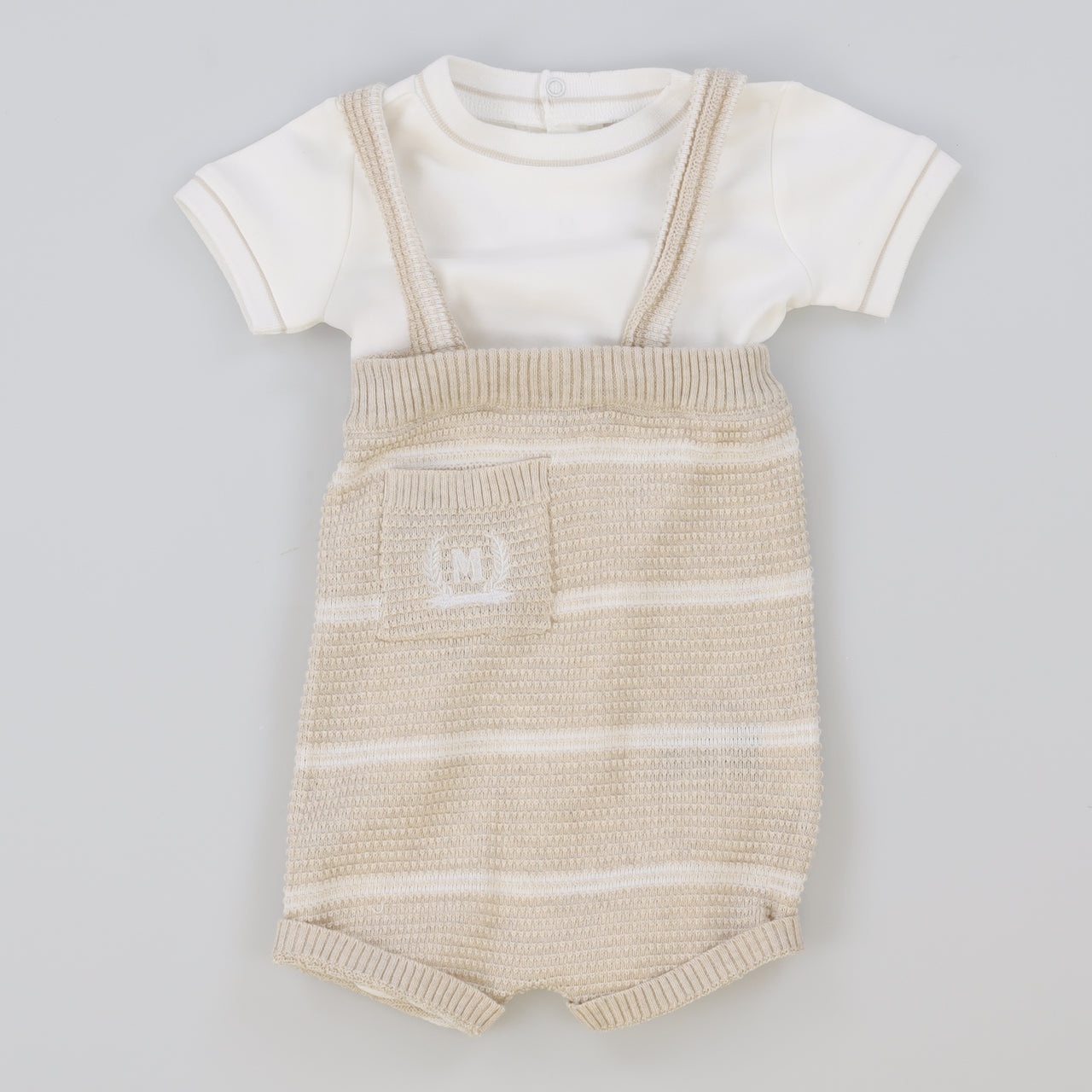Melange Stripes Knit Baby Set