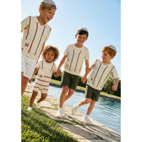 Melange Stripes Knit Baby Set