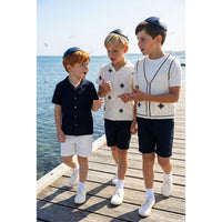 Melange Boys Crochet Knit Top